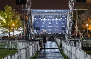 SL 320 mobile stage rental at Chicago Cubs music festival